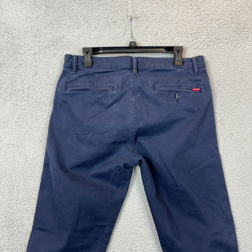 Levis XX Chino Pants Mens 33X32 Standard Taper Navy Blue Red Tab Casual Stretch
